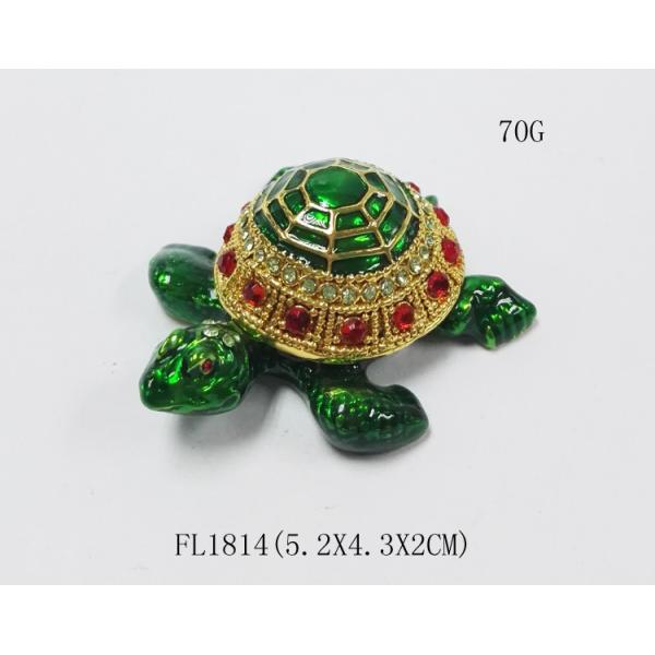 Mini Turtle trinket jewelry box petwer metal jewelry box diamond decoration gifts box