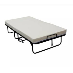 Modern Design Style Black Folding Metal Bed with Mattress Portable and