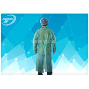CPE Yellow Disposable Coveralls Waterproof Disposable Gown With Knitted Cuff