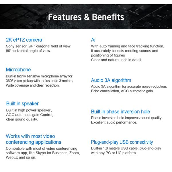Video Conference System With audio 3A algorithm, conference sound source acquisition and accurate noise suppression