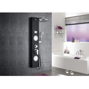 China Black Tempered Glass Waterfall Shower Panel , ROVATE Massage Shower Panel on sale