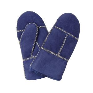 cheap patched sheepskin double face fur kids mitten