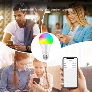 Dimmable E26 Smart WiFi LED Bulbs Works with Alexa Google Home 2700K-6500K RGBWW
