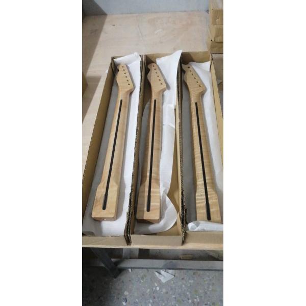 Custom Grand 22 Fret Roasted Maple Electric Guitar Neck for Handmade Tele Guitar Kits Gloss Finished with Bone Nut