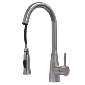 US Market Pull-Out Single Handle 2 Ways Mat Black Kitchen Faucet Pull Out Steel