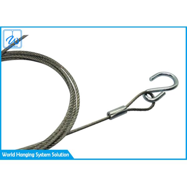 Diameter 1.5 mm Stainless Steel Wire Rope Safety Lanyards With S Hook