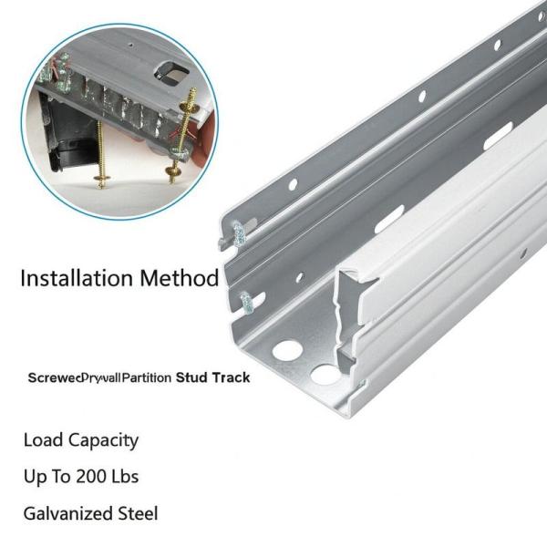 Buy Galvanized Steel Drywall Partition Stud Track with Up To 200 Lbs Load Capacity and 1-5/8 Inch X 10 Feet Size at wholesale prices