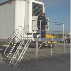 Silver Aluminum Aerial Work Platform , Folding Scaffold Platform 500KG