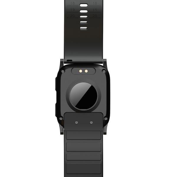 Bluetooth Enabled Black Smart Fitness Watch with Emergency SOS and Touch Screen
