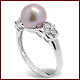 Melinda a Freshwater Cultured Pearl Engagement Ring For Women