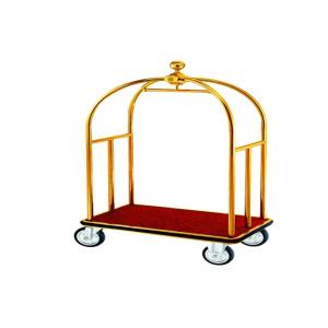 Silver Stainless Steel Room Service Equipments , Hotel Luxury Luggage Trolley