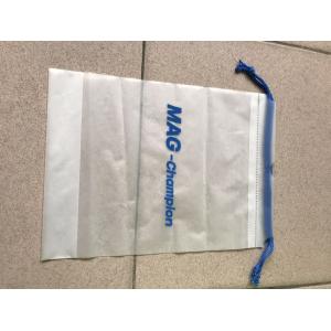 Printed CPE Clear Drawstring Plastic Bags / Custom Made Plastic Travel Cosmetic