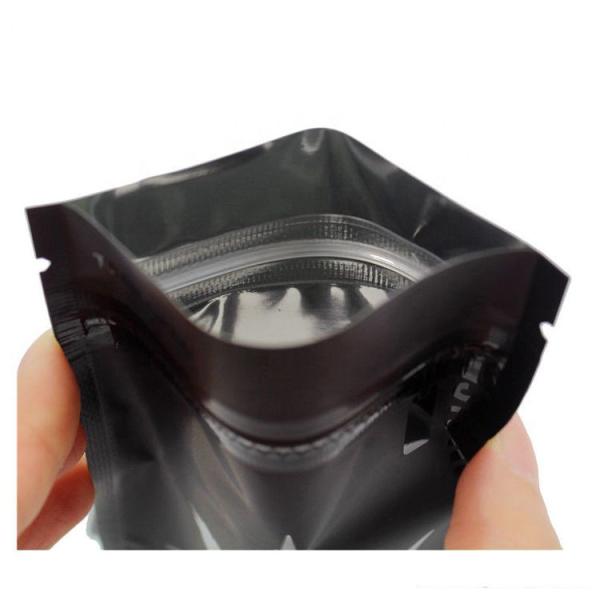 Resealable Black Mylar k Packaging Bag With Window CMYK / Pantone Printing