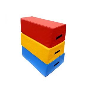 Non Toxic Gym Pommel Horse / Trapezoid Vaulting Box 120-110-90cm Size