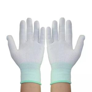 PU Electronic Work Anti Static Esd Glove With PVC Dot Coated