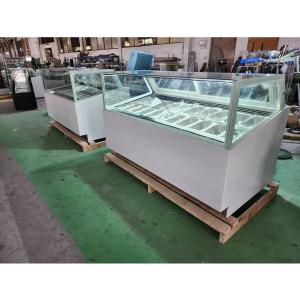 Frost Free Countertop Glass Ice Cream Showcase With Back Sliding Door