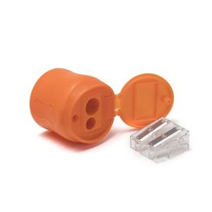 Orange Barrel Shape Kawaii Pencil Sharpener Two Hole