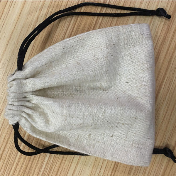 Recycled Jute Drawstring Bag Portable Hot Stamping Logo For Christmas Gift