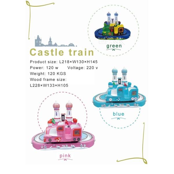 Coin Operated Kiddie Ride Train Game Fiber Glass Train Rides Round Castle