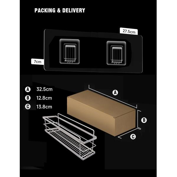 10kg Loading Bathroom Shower Caddies SS201 Wall Bath Accessories Chrome Holder