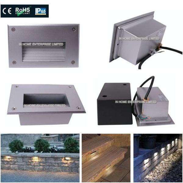 Tempered Glass + Die-casting Aluminum Recessed Wall Lights For Stairs 100 - 240V AC