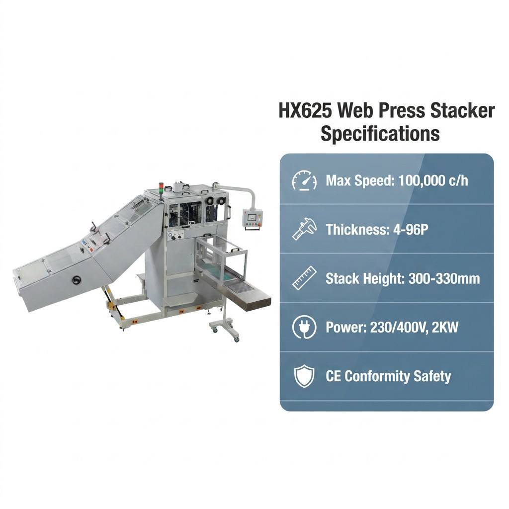 HX625 Web Press Stacker equipment overview