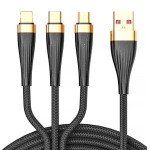 China 3-in-1 Multi - Connector Charging Cable: USB to Lightning, Type - C & Micro - USB on sale
