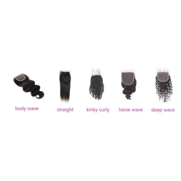 360 Frontal Lace Human Hair Closure Virgin Unprocessed Hair 10-22 Inch