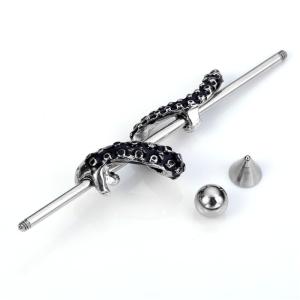 14G Stainless Steel Screw & Twist Snake Long Industrial Barbell Cartilage Ear