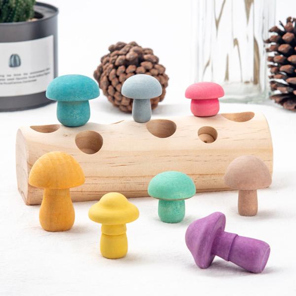 Buy Educational Developmental Shape Wooden Mushroom Picking Game at wholesale prices
