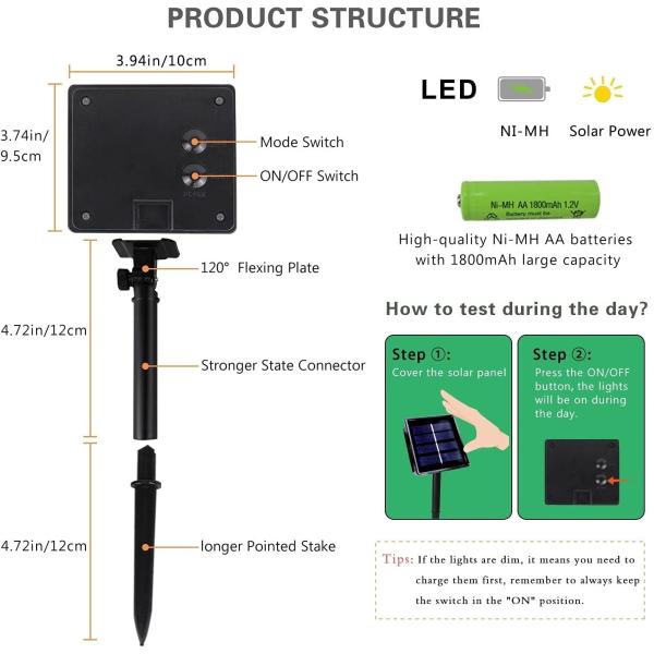 5V Cool White IP44 Solar Powered Twinkle Fairy Lights Outdoor Christmas Lights