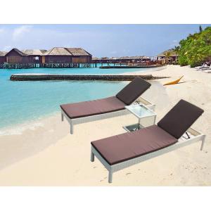 Outdoor garden wicker furniture sunbed PE Rattan beach chair Chaise lounge chair
