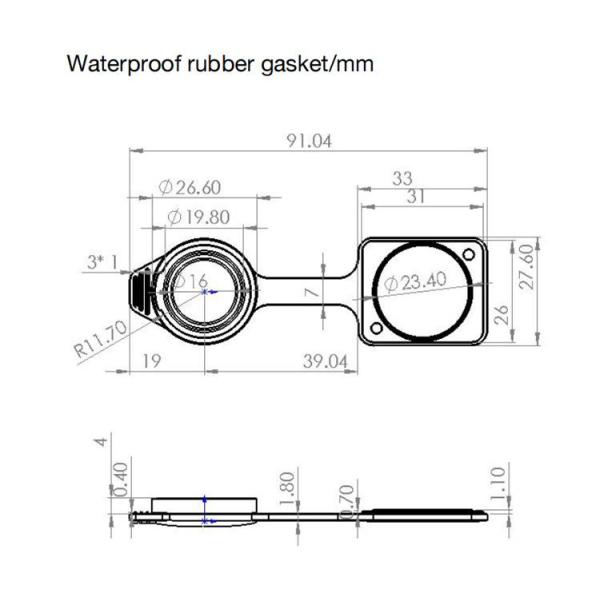 Female Powercon IP65 Waterproof 3 Core Connector Plastic Black