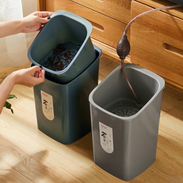 Buy Tea Leaves Bucket Rubbish Plastic Dustbin For Kitchen Waste at wholesale prices