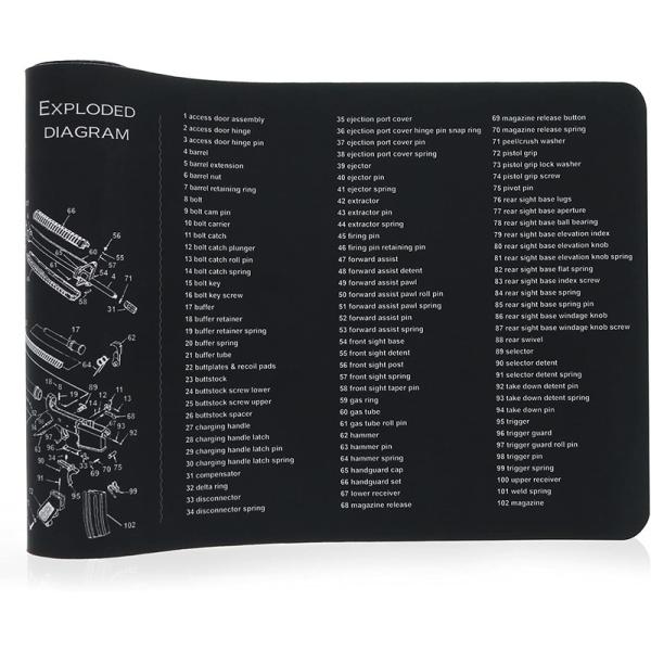 Rubber Gun Cleaner Mat Gun Mat Double Thickness Cleaner Mat Sized 12"" X36 Inches