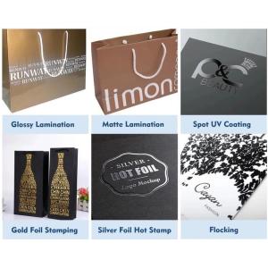 Luxury Matte Black Shopping Paper Bag UV Clothing Packaging