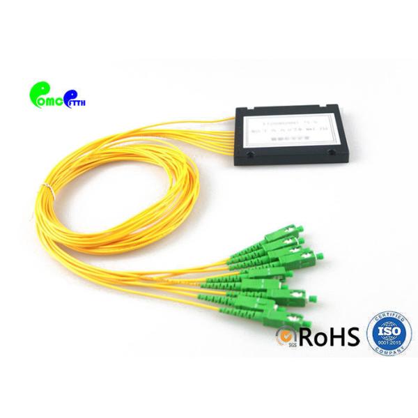 Optical Fiber Plc Splitter Splice / Pigtailed ABS Module 1x8 2.0mm SC / APC