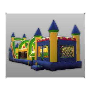 Blue Outdoor Inflatable Bounce House Obstacle Course For Competitive Game