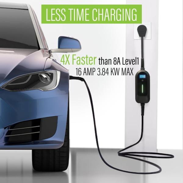 EVCOME Portable Electric Car Charger (220V 3.5KW MAX 16A ) 5M Or Customized Cable With OEM ODM