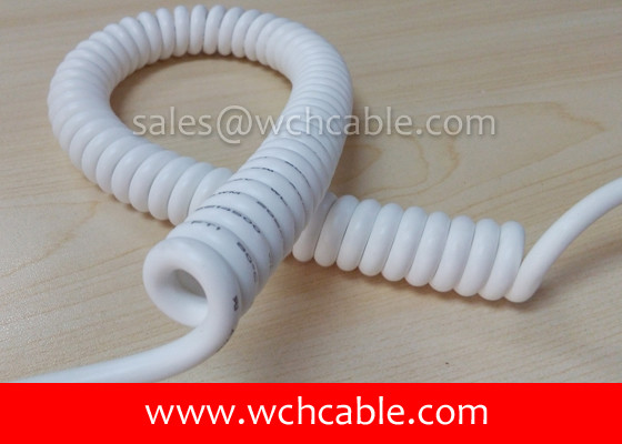 UL Spiral Cable, AWM Style UL21215 27AWG 18C VW-1 80°C 600V, PVC / PUR