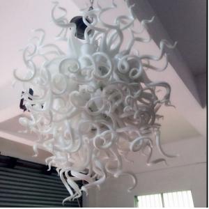 White blown glass chandelier for Project indoor home Lighting (WH-BG-05)
