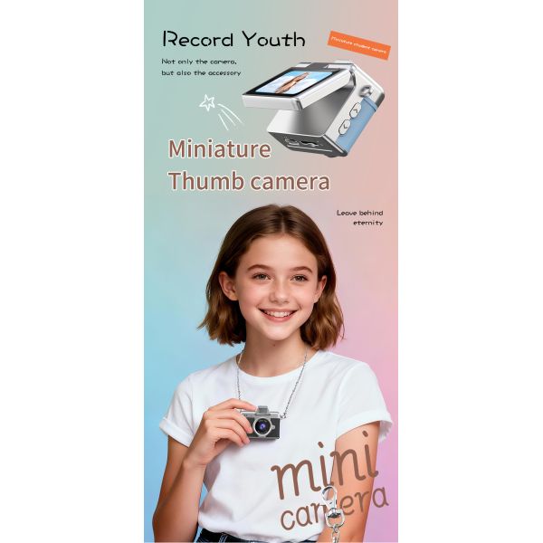 Japan Korean top rated CMOS 180° flip selfie screen digital mini camera for vlog