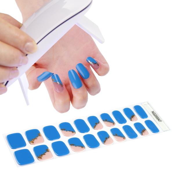 2023 Uv gel french style nail beauty product wholesale new UV Gel Nail stickers semi cured gel nail wraps