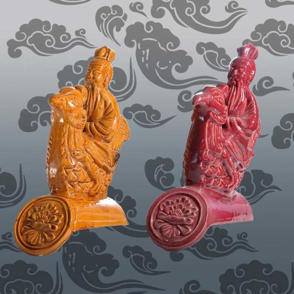 Glazed Architectural Ornamental Clay Ridge Tiles Phoenix Roof Figures