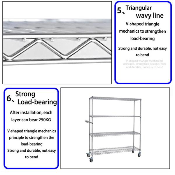 ESD Steel Wire SMT Shelving Cart Stainless Steel Rack Reel Storage Rack