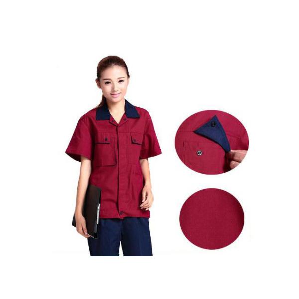 Red Color Professional Industrial Work Uniforms Good Hygroscopic For Engineers