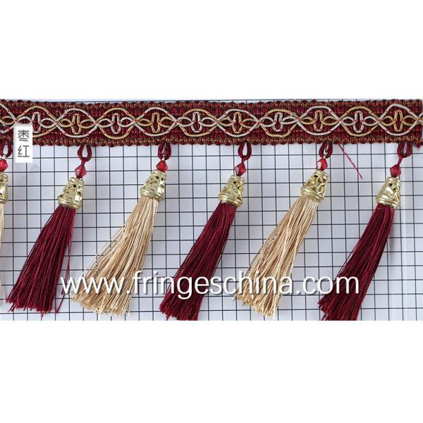 Handmade fashionable chain beads lace tassels fringes for curtain/sofa/pillow decoration