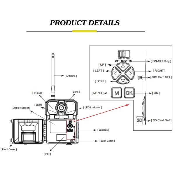 20MP Night Vision Hunting Cameras SMTP MMS SMS IP67 Wildlife Trail Hunting Camera