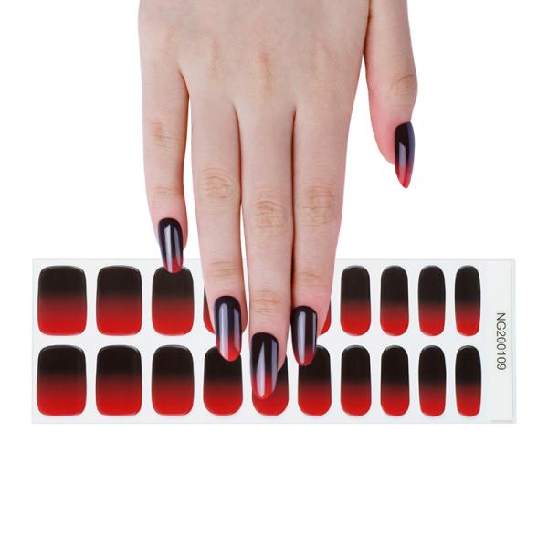 Hot Sell Non-Toxic New Beauty Semi cured Gel nail sticker Wholesale gel nail art Nail Supplies