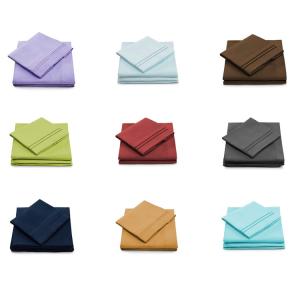 Solid Pattern Microfiber Bed Sheet Set 133 * 60 Fabric Density